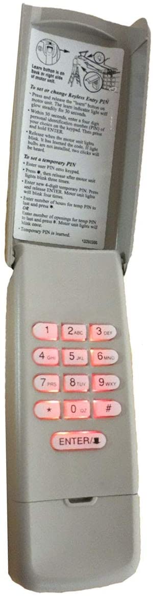 Keypad Keyless Entry for Liftmaster Garage Door Opener 377LM 139.53754 (315mhz Purple Learn Button)