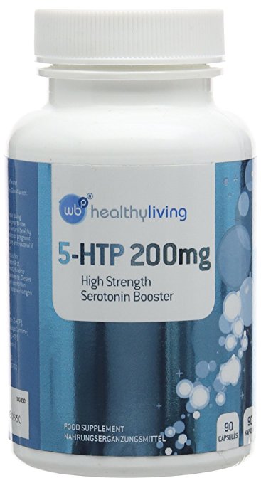 WBP 5-HTP 200mg - Super Strength Serotonin Booster & Mood Enhancer - Helps with Sleep and Well Being - Premium Quality GMP Supplement - 90 Vegetarian Capsules