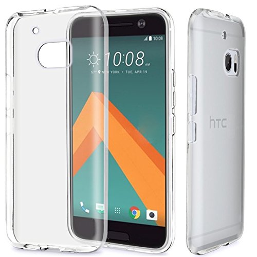FoneM8® - New 2016 HTC 10 100% Clear Gel Case Skin TPU Cover - Includes Screen Protector and Microfibre Cloth