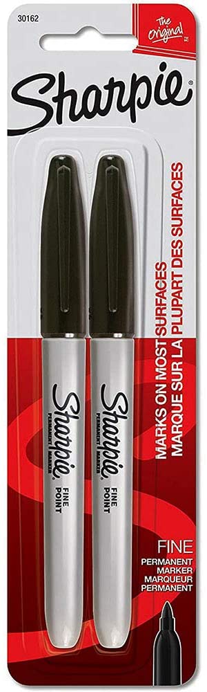 Permanent Markers, 2 Ct, Black