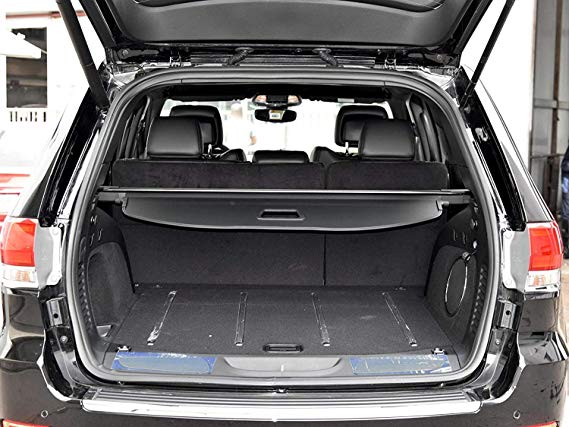 Vesul Black Tonneau Cover Retractable Rear Trunk Cargo Luggage Security Shade Cover Shield Fits on Jeep Grand Cherokee 2011 2012 2013 2014 2015 2016 2017 2018 2019