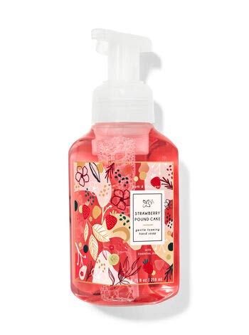 Bath and Body Works Strawberry Pound Cake Gentle Foaming Hand Wash Pretty Floral Label 8.7 Ounce