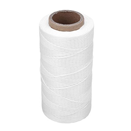 Soledi 260M 1mm 150D Flat Waxed Wax Thread Cord Sewing Craft For DIY Leather Tool Hand Stitching -- White