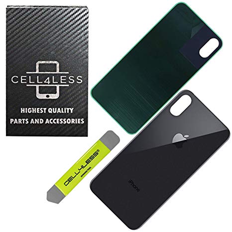 CELL4LESS Back Glass Replacement Compatible with and for The iPhone Xs MAX (Black)