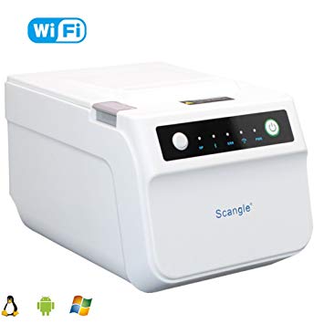 Scangle White SGT-88IV WIFI Thermal Receipt Printer,High Speed Printing 300mm/sec,works on Windows XP//7/8/10/Linux/Android .