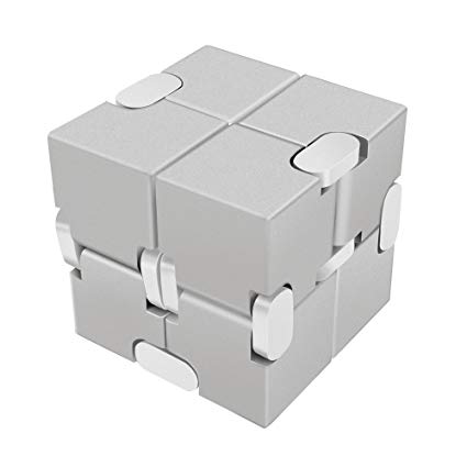 Kaysuda Infinity Folding Cube Metal Aluminum Pressure Reduction Educational Toys Stress Relief Toy Games Square Cube for Adult and Children Silver