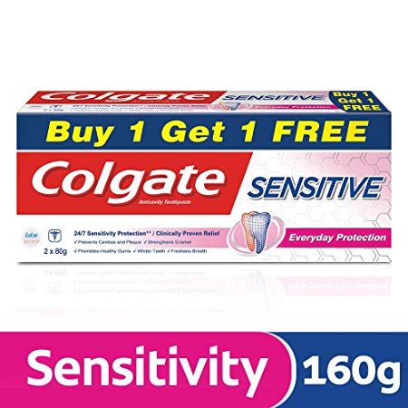 Colgate Sensitive Everyday Protection Anticavity Toothpaste - 80g (Buy 1 get 1 free)