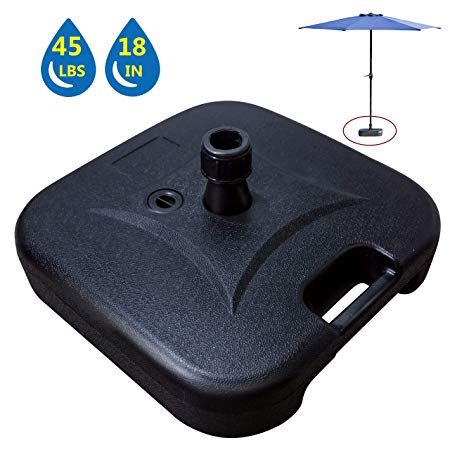 LOKATSE HOME Patio Outdoor Umbrella Base Stand Weight Plastic Square Water Filled, 4, Small