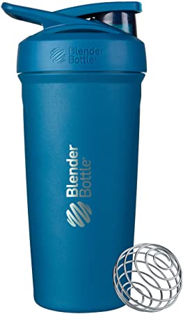 BlenderBottle Strada Insulated Shaker Bottle with Locking Lid, 24-Ounce, Blue