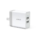 Anker 24W 2-Port USB Wall Charger with Foldable Plug and PowerIQ Technology for Apple iPhone 6  6 Plus iPad Air 2  mini 3 Samsung Galaxy S6  S6 Edge Nexus HTC M9 Motorola LG and More