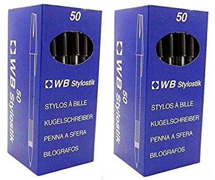 2 XStylostik Black Pens Pack of 50 Biros