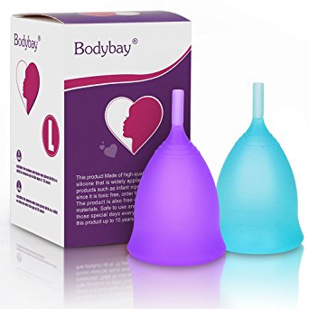 Bodybay menstrual cup with Super Guarantee,Set of 2 with FDA Registered,Feminine Alternative Protection to Cloth Sanitary Napkins- Post Childbirth Large Size