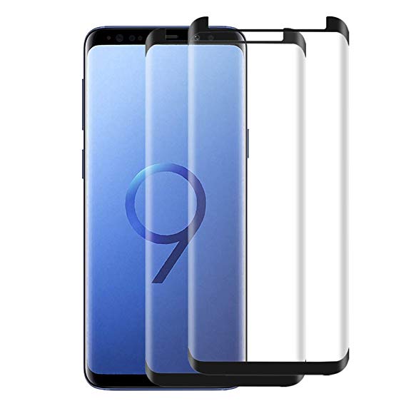 Galaxy S9 Plus Screen Protector, Vivibel 2 Pack Tempered Glass Screen Protector Cover with 9H Hardness Easy Bubble-Free Installation Anti-Scratch for Samsung Galaxy S9 Plus,Black