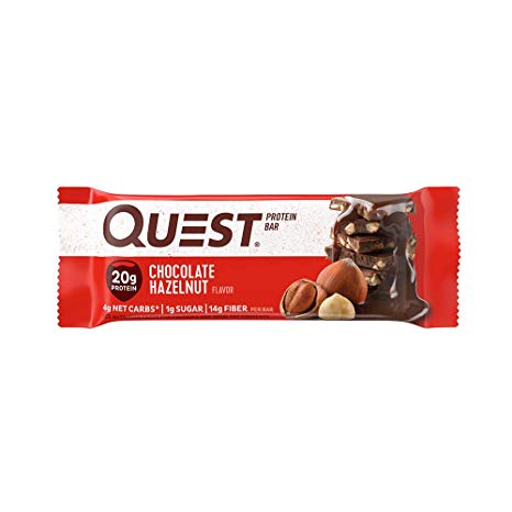 Quest Nutrition Chocolate Hazelnut Protein Bar, High Protein, Low Carb, Gluten Free, Soy Free, Keto Friendly, 12 Count