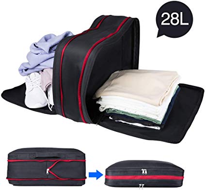 Winjoy Compression Packing Cubes for Travel,28L Luggage Organizers Packing Extensible Storage Bag-Dry and Wet Separation for Travel,Camping,Backpack,Gym …