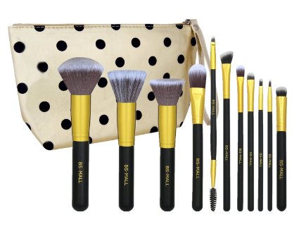 BS-MALL(TM) Premium Synthetic 11 PCS Makeup Brushes Set(Golden Black)
