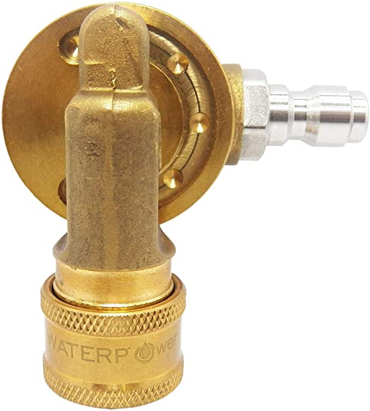 Water Power - Quick Connecting Pivoting Coupler 7 Angels High Pressure Nozzle Holder, Gutter Cleaner Attachment, 240 Degree Rotation, 1/4 Inch Quick Connect, 4500PSI