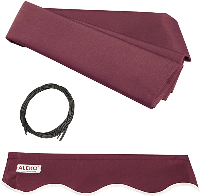 ALEKO FAB13X10BURG37 Retractable Awning Fabric Replacement 13 x 10 Feet Burgundy