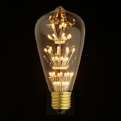 Cmyk Dimmable 3w Edison LED Bulb Vintage Light Bulb Retro Energy Save Warm White 110v E26 Screw - Squirrel Cage 3 Watts