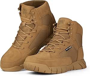 FREE SOLDIER Hiking Work Boots Men's Tactical Boots 6 Inches Lightweight Military Boots Breathable Outdoors Desert Boots