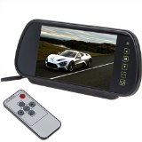 7 Inch 169 TFT LCD Widescreen Car Rearview Monitor Mirror with Touch Button 480Wx 234H Screen Resolution Car Automobile Rear View Mirror Display Monitor Support Two Ways Of Video Output V1V2 Selecting LCD Only