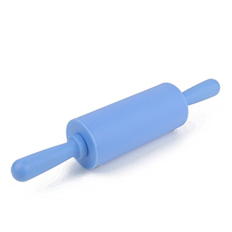 Remeel Silicone Rolling Pin Non-stick Surface PP Plastic Handle (8.5 inch, PP Blue)