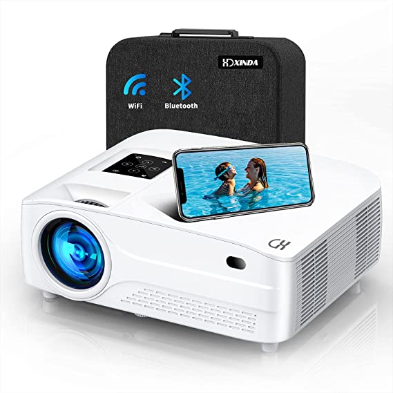 9500L 5G WiFi Bluetooth Mini Projector 4k with 450" Display,Native 1080P Projector Support 6D Keystone Correction,4P/4D ,4k,Dolby, Zoom,Home&Outdoor Projector iOS/Android/PS4 (White)