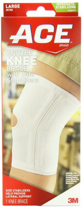 ACE Knitted Knee Brace with Side Stabilizers Large