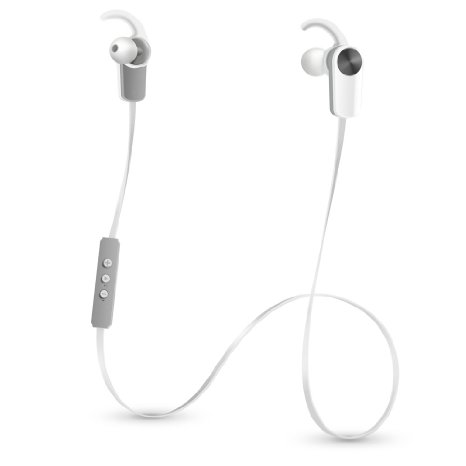 Photive PH-EB100 Sweat-Proof Wireless Bluetooth 41 Stereo Earbuds with Built in Microphone White