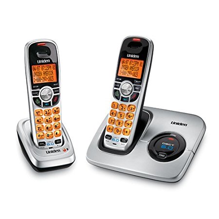 Uniden DECT 6.0 Silver Cordless Phone with Caller ID and Two Handsets (DECT1560-2) - No answering machine