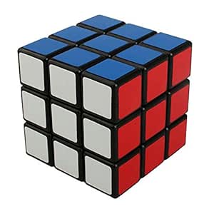 Generic 3X3X3 Black Background Smooth Iq Cube - Red   Multi-Color