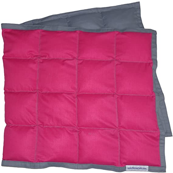 SensaCalm Weighted Wrap, Pink Raspberry and Volcanic Gray, Size 18" x 36" (5 lbs)