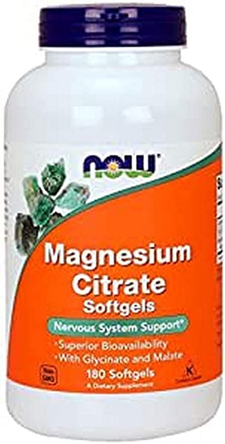 NOW Supplements, Magnesium Citrate, 180 Softgels