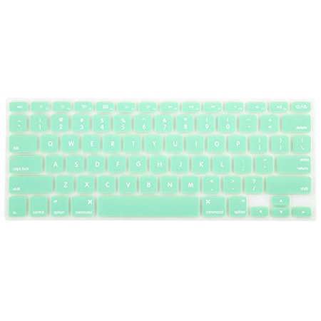 Mosiso Keyboard Cover for Macbook Pro 13 Inch, 15 Inch (with or without Retina Display, 2015 or Older Version) Macbook Air 13 Inch, Mint Green