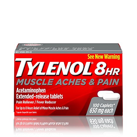 Tylenol 8 HR Muscle Aches & Pain, Pain Relief from Aches and Pain, 650 mg, 100 ct.