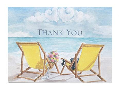Hortense B. Hewitt Wedding Accessories Thank You Note Cards, Seaside Jewels, Pack of 50