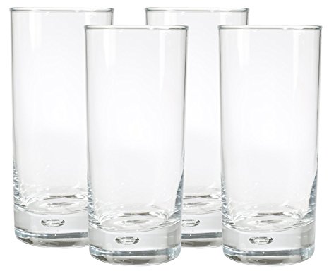 Home Essentials Red Series 17 Oz. Bubble-bottomed Round Cut Highball Drinking Glasses, Set of 8