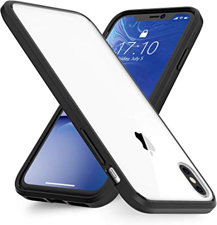 OTOFLY Case Compatible with iPhone X Case, iPhone Xs Case,Slim Fit Crystal Clear Phone Case with Shock Absorption Bumper,Anti-Scratch Clear Back Cover for iPhone X Xs 5.8 inch (Black)