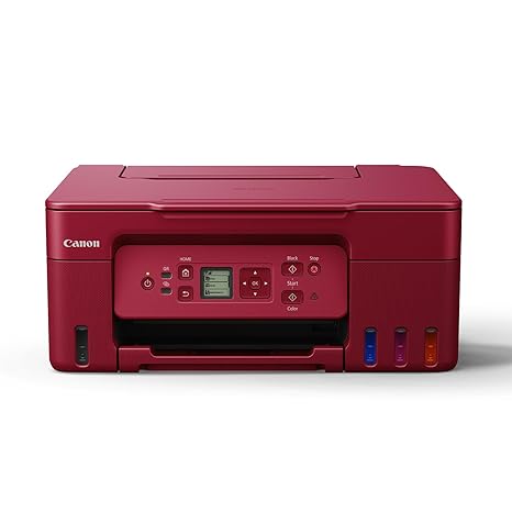 Canon PIXMA MegaTank G3770 Red All-in-one (Print, Scan, Copy) WiFi Inktank Colour Printer (Black 6000 Prints and Colour 7700 Prints) for Home and Office