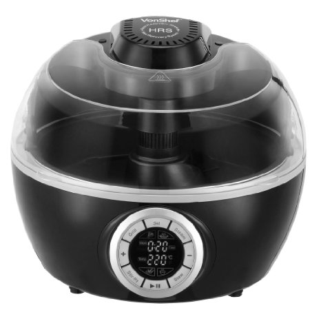 VonShef Cook Robot - Digital Low Fat Air Fryer with 6 Cooking Options 6 Litre in Black - Free 2 year Warranty