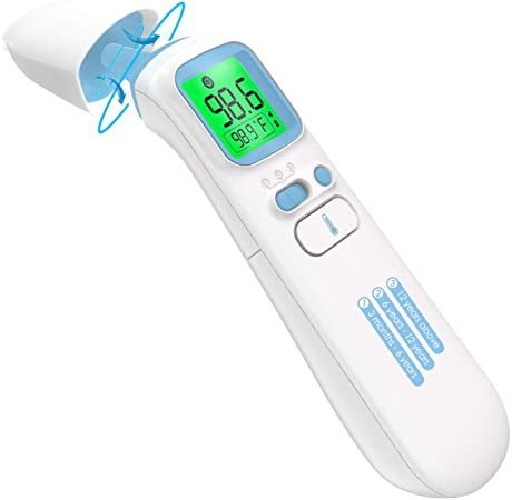 Non Contact Forehead and Ear Thermometer for Fever, Infrared Magnetic Thermometer for Baby Kids Adults Surface and Room Easy Operation 1s Measurement Professional Certification