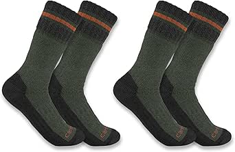 Carhartt Men's Heavyweight Synthetic-Wool Blend Boot Sock 2 Pack