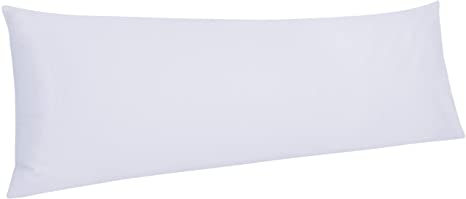 NTBAY 500 Thread Count Cotton Body Pillowcase, Super Soft and Breathable for Adults Pregnant Envelope Closure Body Pillow Cover, 20 x 54 Inches, White