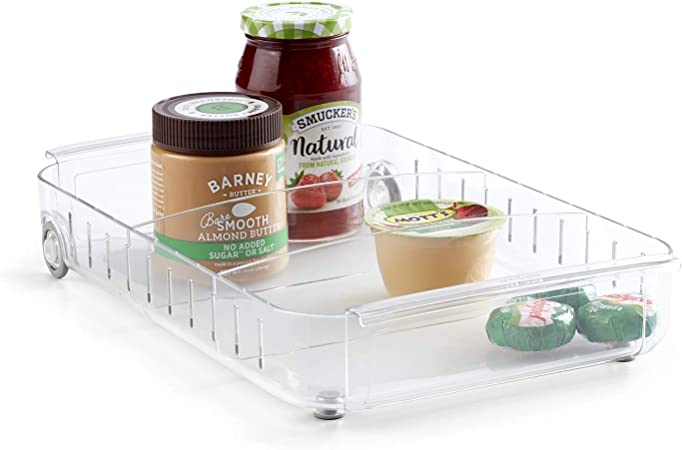 YouCopia RollOut Fridge Caddy, 9" Wide, Clear