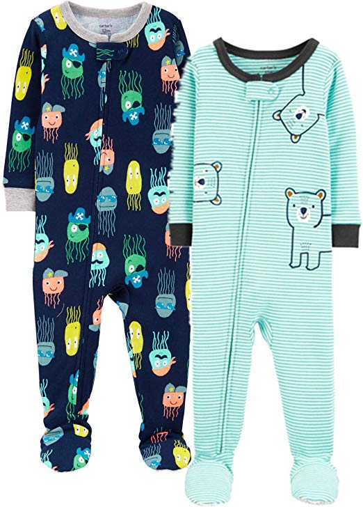 Carter's Baby Boys' 2-Pack Cotton Footed Pajamas