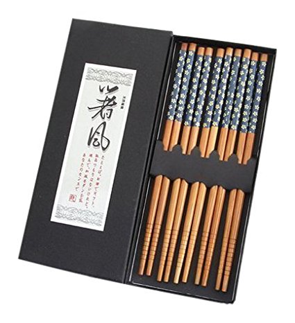 AUCH Japanese Sakura Bamboo Chopsticks, Blue