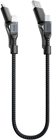Nomad Universal Cable | 0.3 Meters | USB-C (and USB-A) to USB C (and Micro-USB)