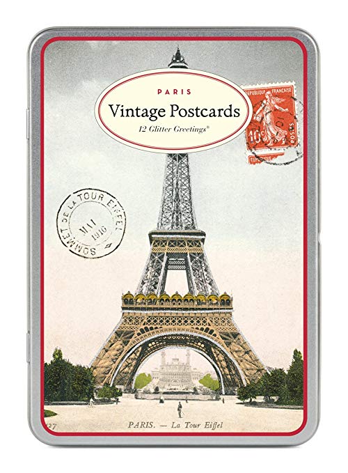 Cavallini & Co. Vintage Paris Glitter Greetings Postcards