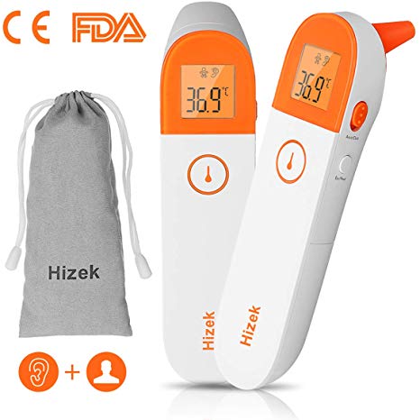 Thermometer,Hizek Ear and Forehead Thermometer for Baby Kid Adult Toddler,3 in 1 Professional Precision Digital Thermometer with Fever Alarm,1 Sec Measurement Time,Measure Room Temperature