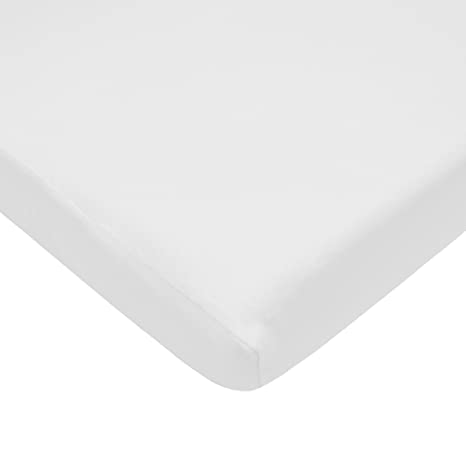 TL Care Supreme 100% Natural Cotton Jersey Knit Mini Crib Sheet, White, 24" x 38", Soft Breathable, for Boys and Girls